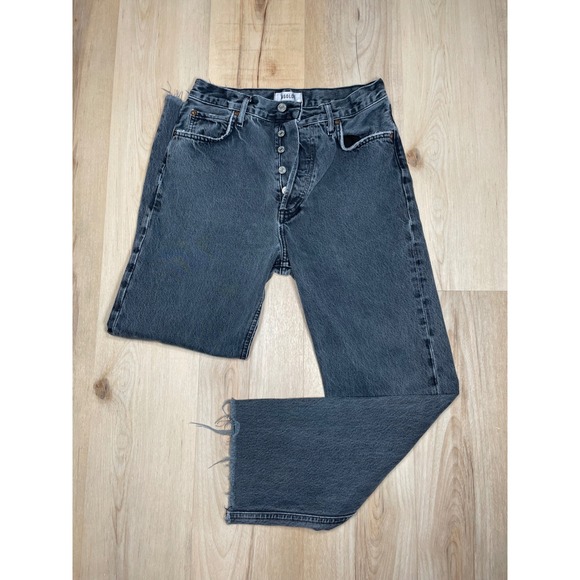Agolde Denim - AGOLDE 90s Pinch Waist High Rise Straight Leg Jeans Grey Washed‎ Black Size 26